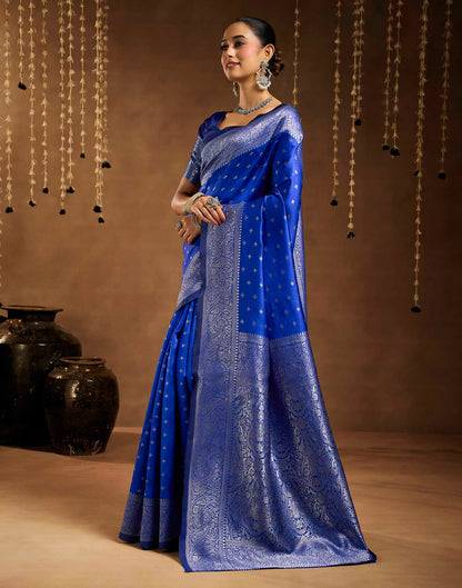 Blue Silk Woven Banarasi Saree