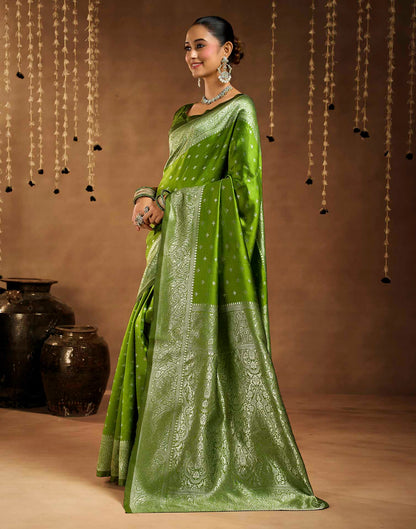 Green Silk Woven Banarasi Saree