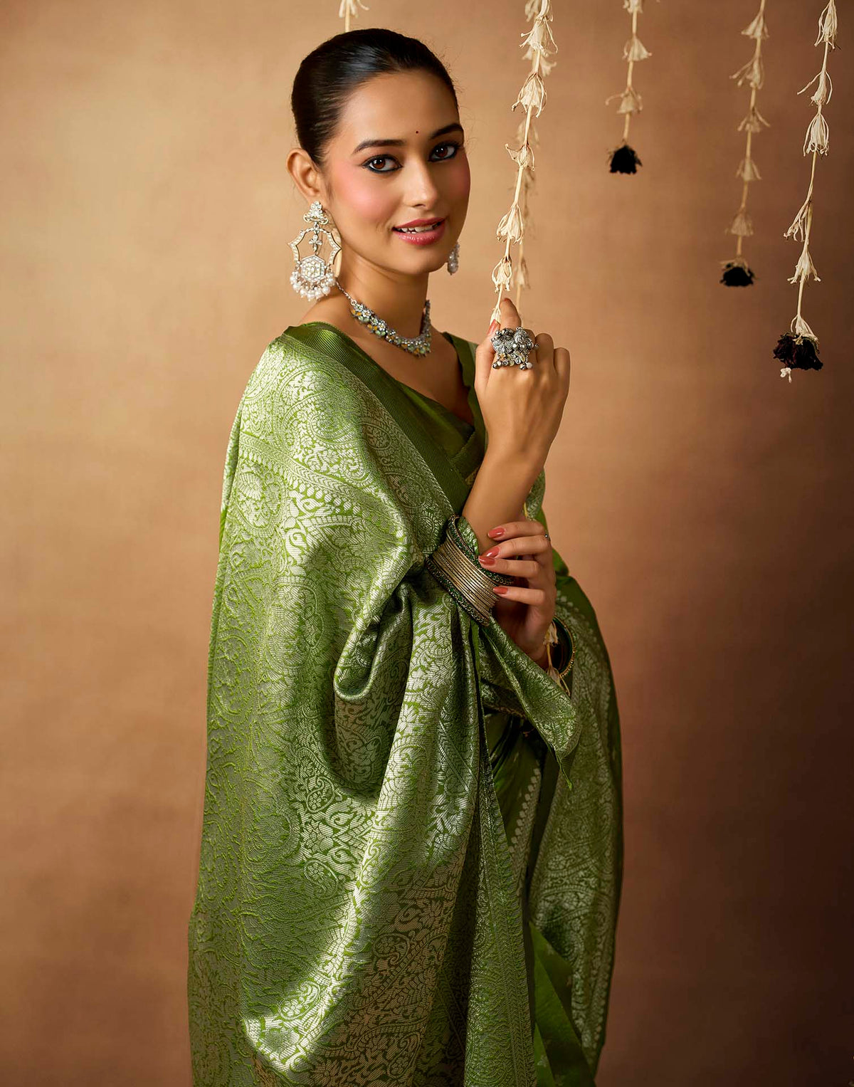 Green Silk Woven Banarasi Saree