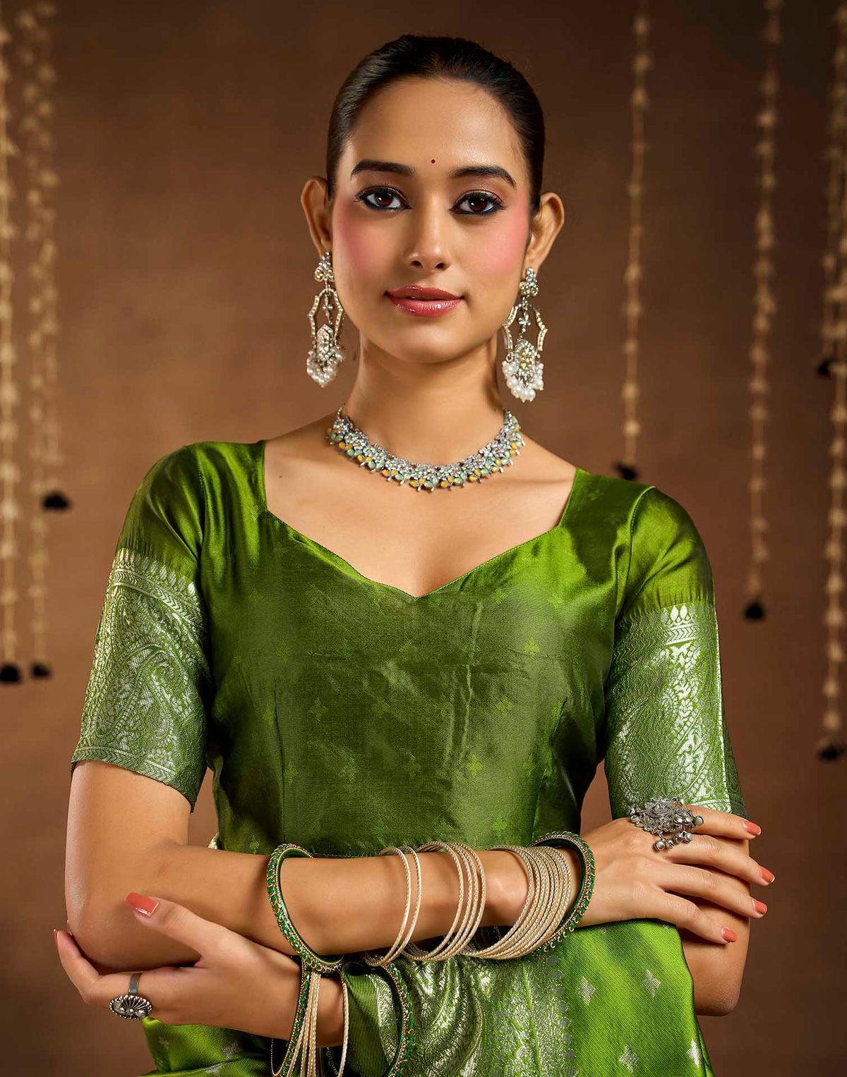 Green Silk Woven Banarasi Saree