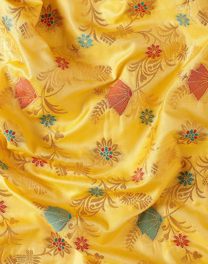 Turmeric Yellow Silk Woven Banarasi Saree
