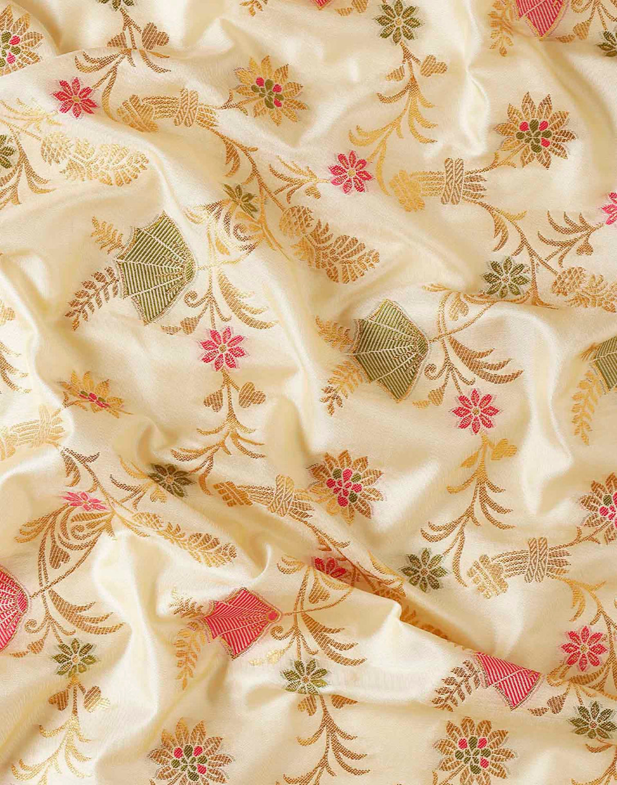 Off White Silk Woven Banarasi Saree