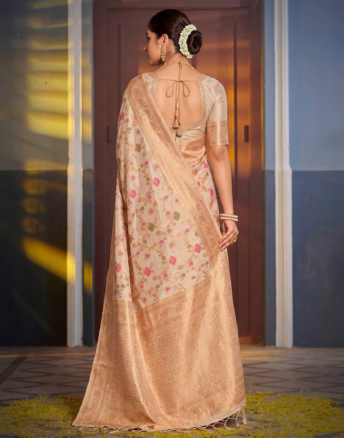 Off White Silk Woven Banarasi Saree