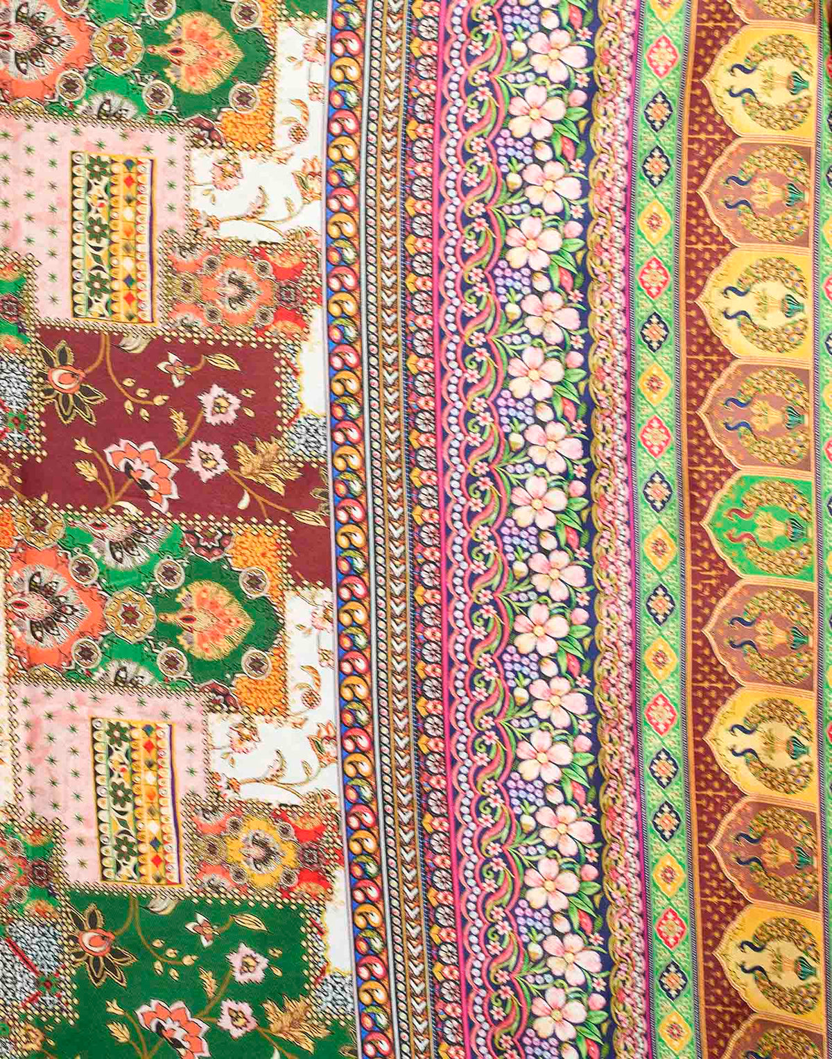 Multicoloured Viscose Silk Printed Ajrakh Saree