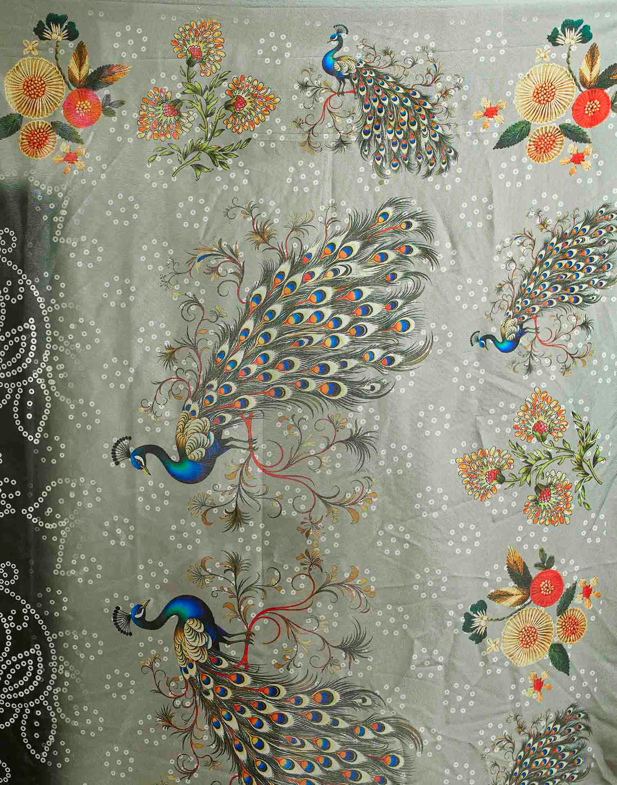 Black Viscose Silk Printed Bandhani Saree