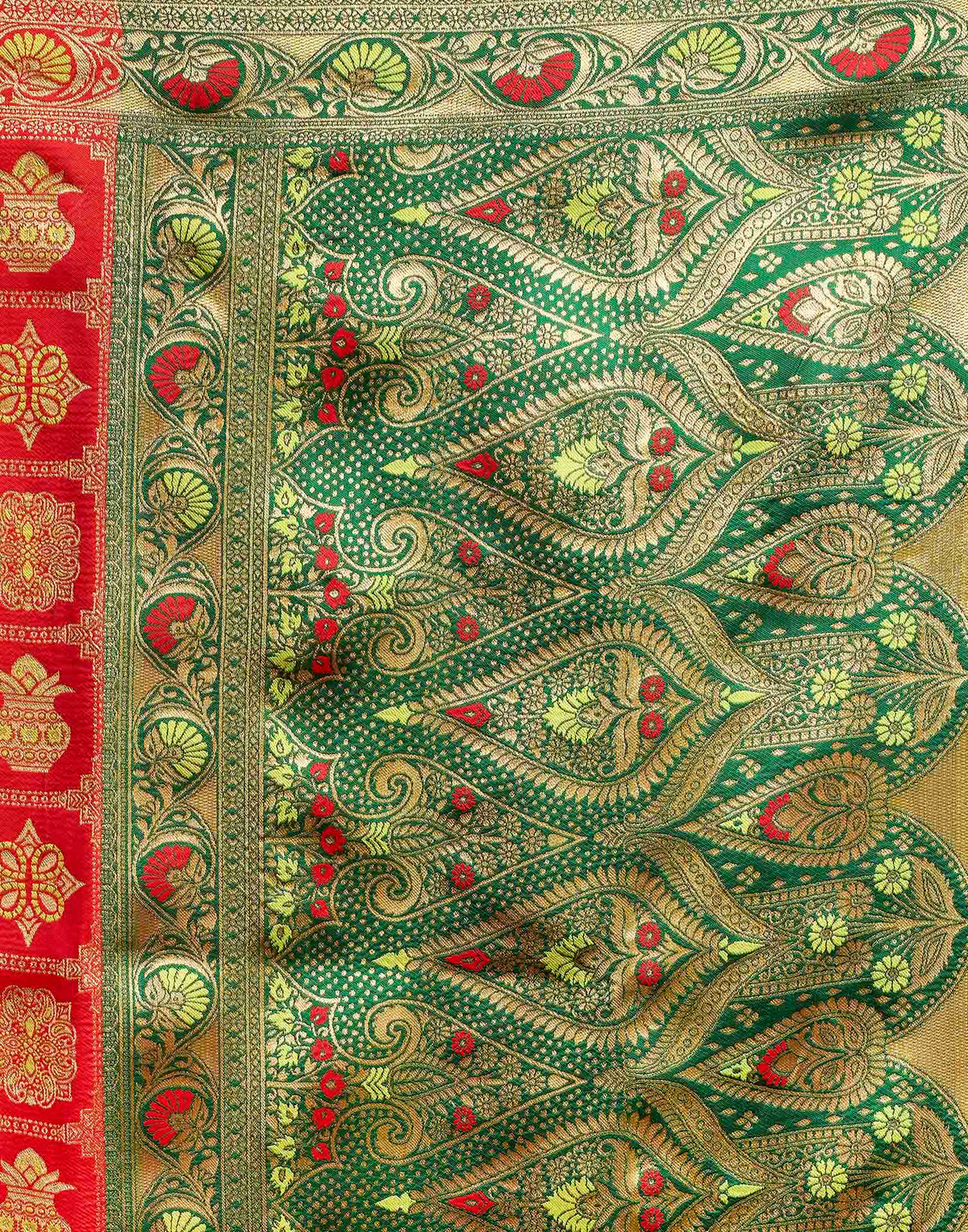 Bright Red Silk Woven Patola Saree