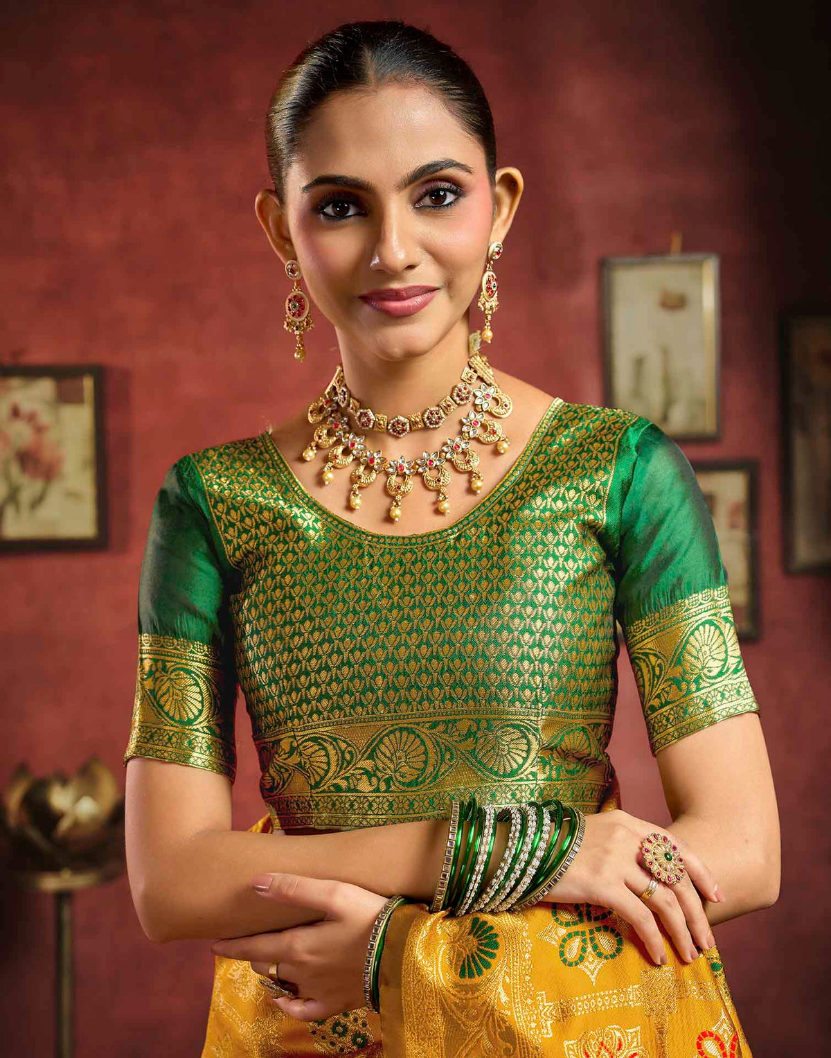 Turmeric Yellow Silk Woven Patola Saree