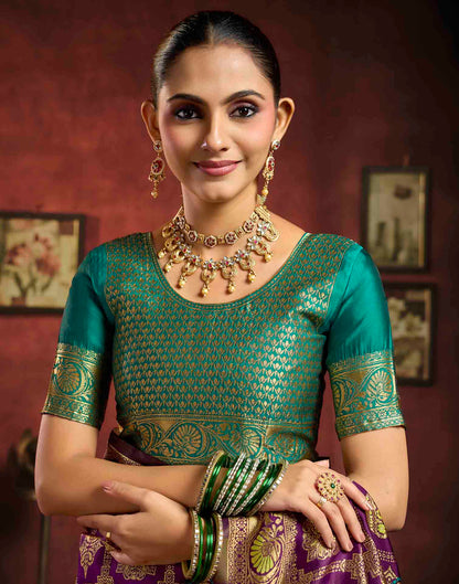 Dark Wine Silk Woven Patola Saree