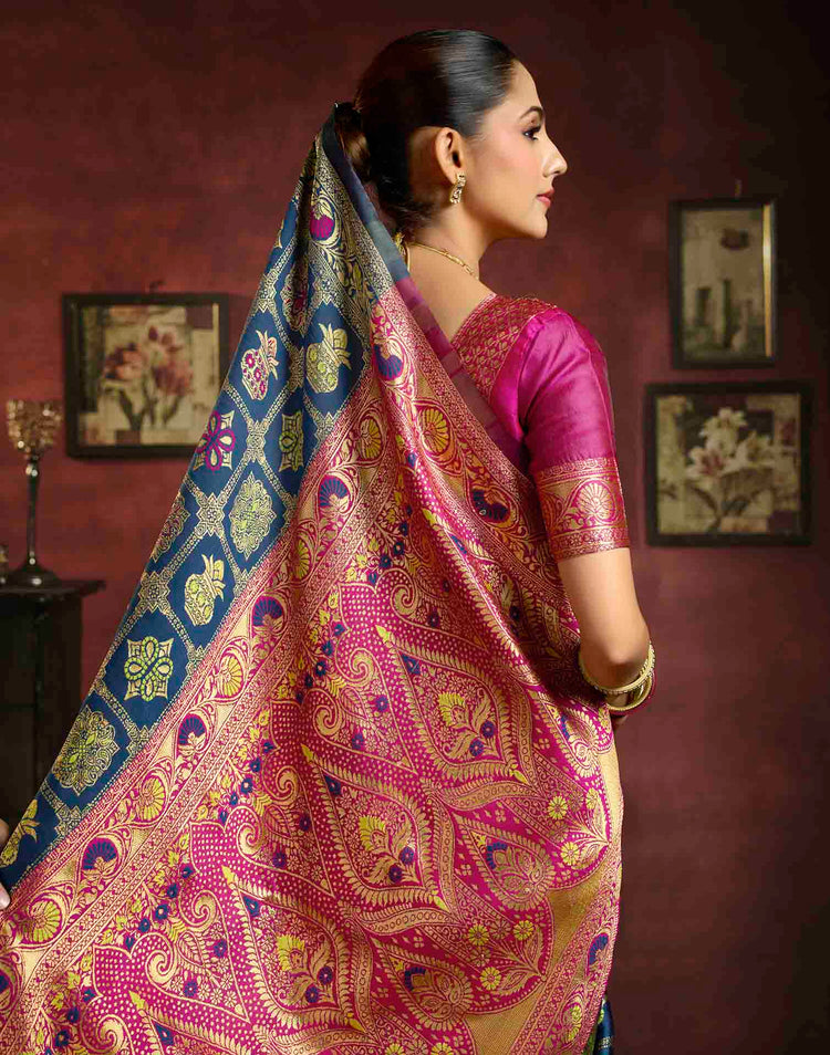 Royal Blue Silk Woven Patola Saree