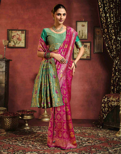 Dark Magenta Silk Woven Patola Saree