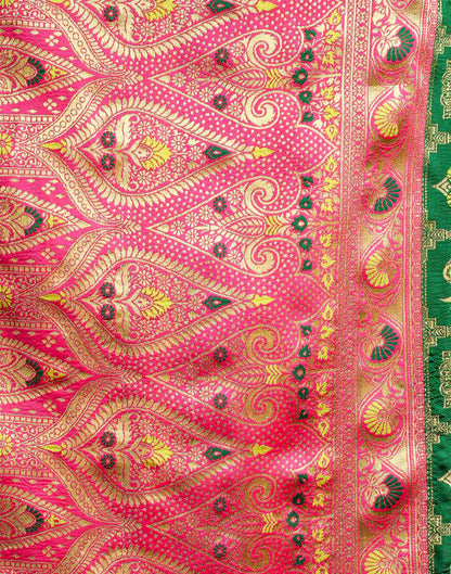Dark Green Silk Woven Patola Saree