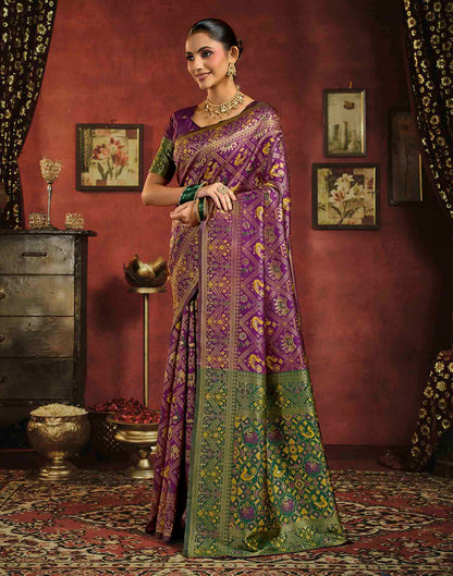 Royal Purple Silk Woven Patola Saree