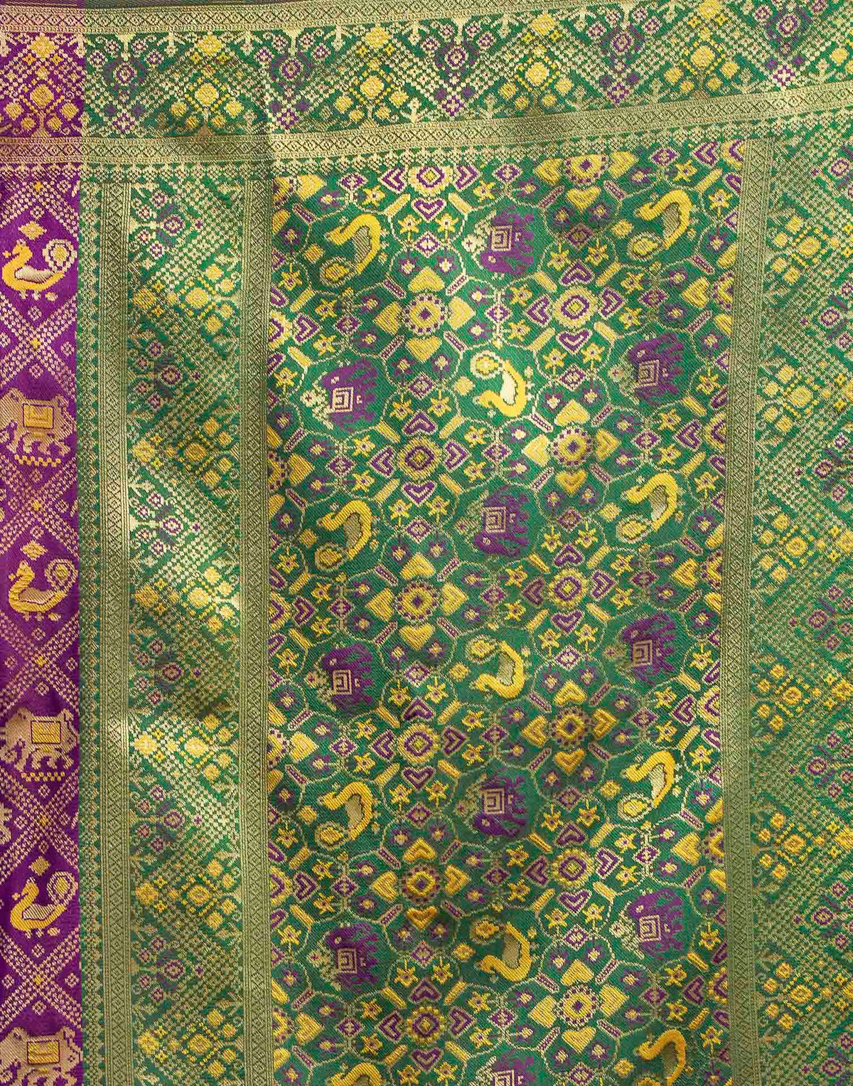 Royal Purple Silk Woven Patola Saree