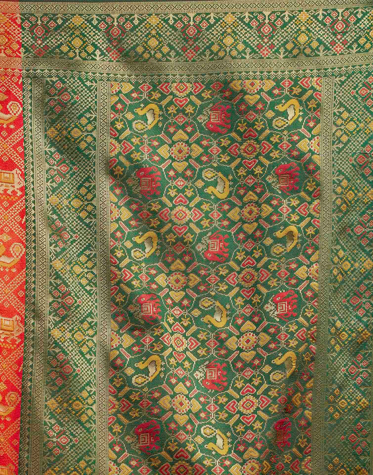 Bright Red Silk Woven Patola Saree