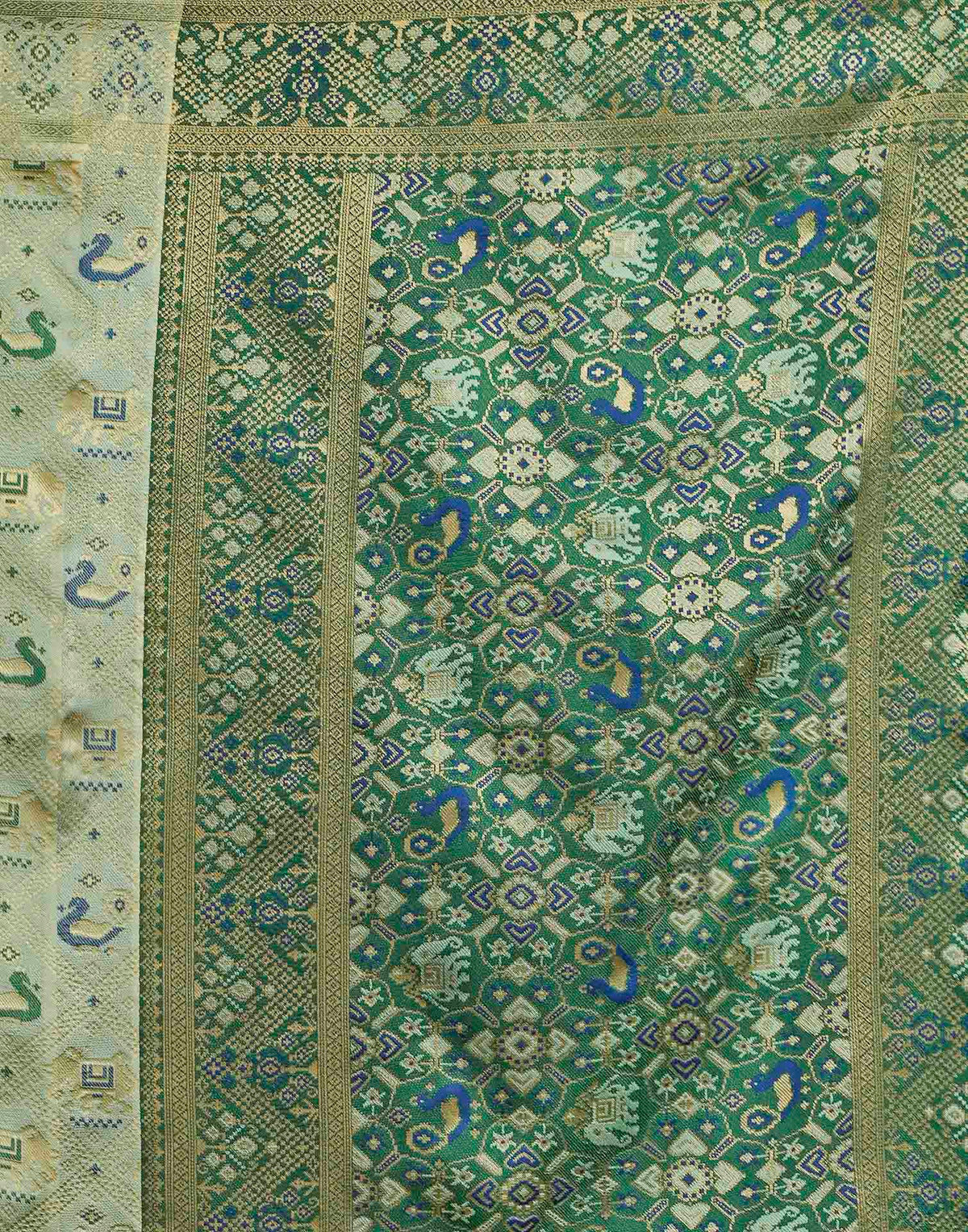 Pista Green Silk Woven Patola Saree