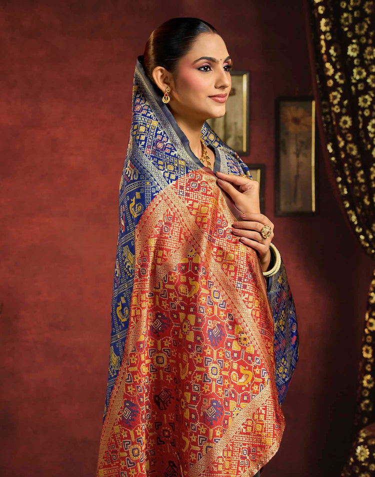 Royal Blue Silk Woven Patola Saree