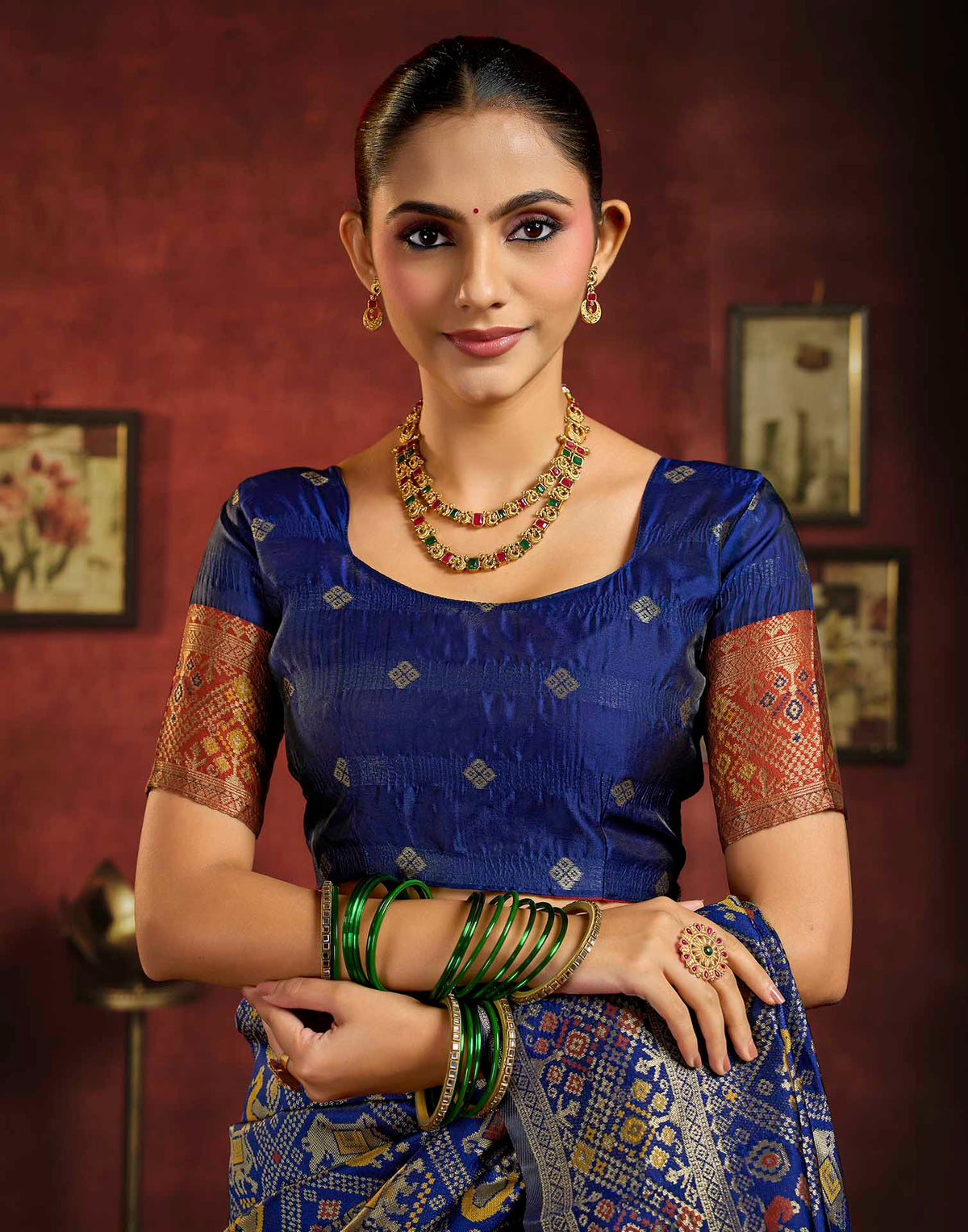 Royal Blue Silk Woven Patola Saree
