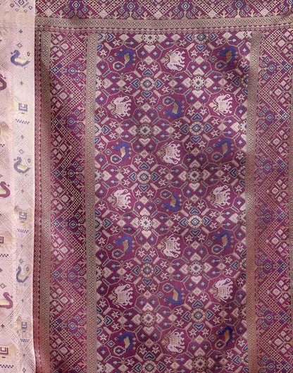 Lilac Purple Silk Woven Patola Saree