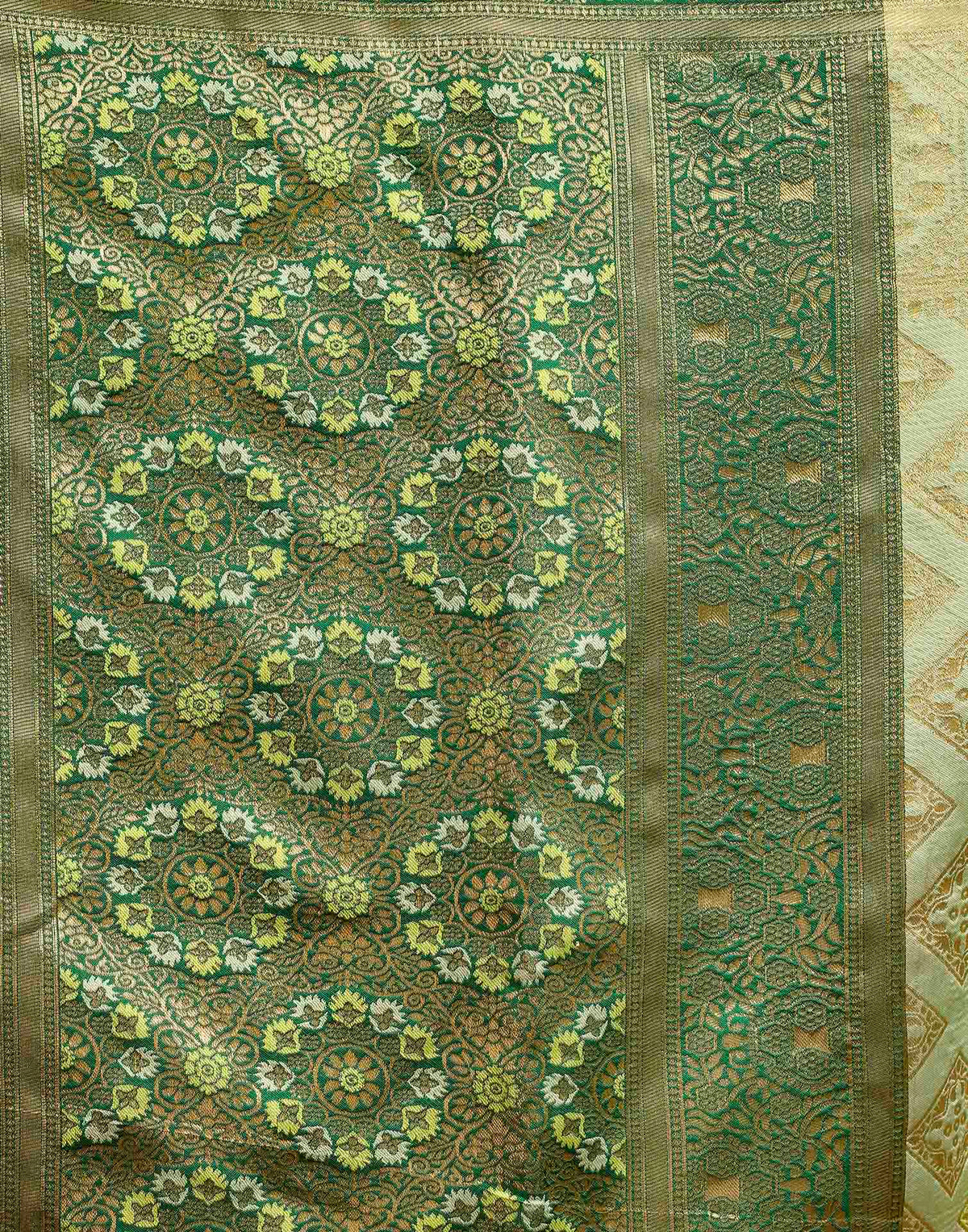 Pista Green Silk Woven Banarasi Saree