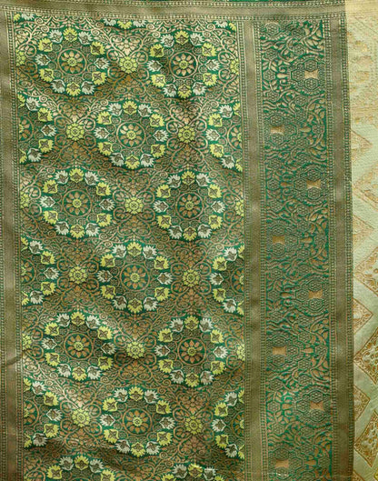 Pista Green Silk Woven Banarasi Saree