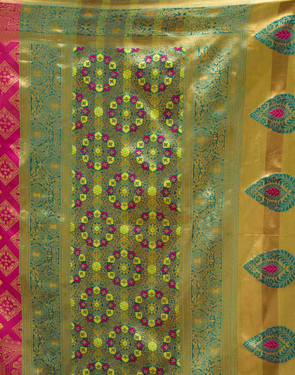 Dark Magenta Silk Woven Banarasi Saree