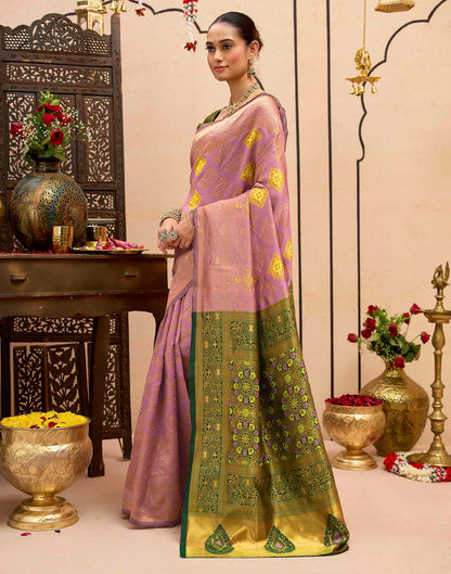 Baby Pink Silk Woven Banarasi Saree