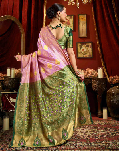 Light Pink Silk Woven Banarasi Saree