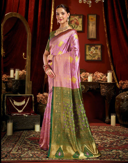 Light Pink Silk Woven Banarasi Saree