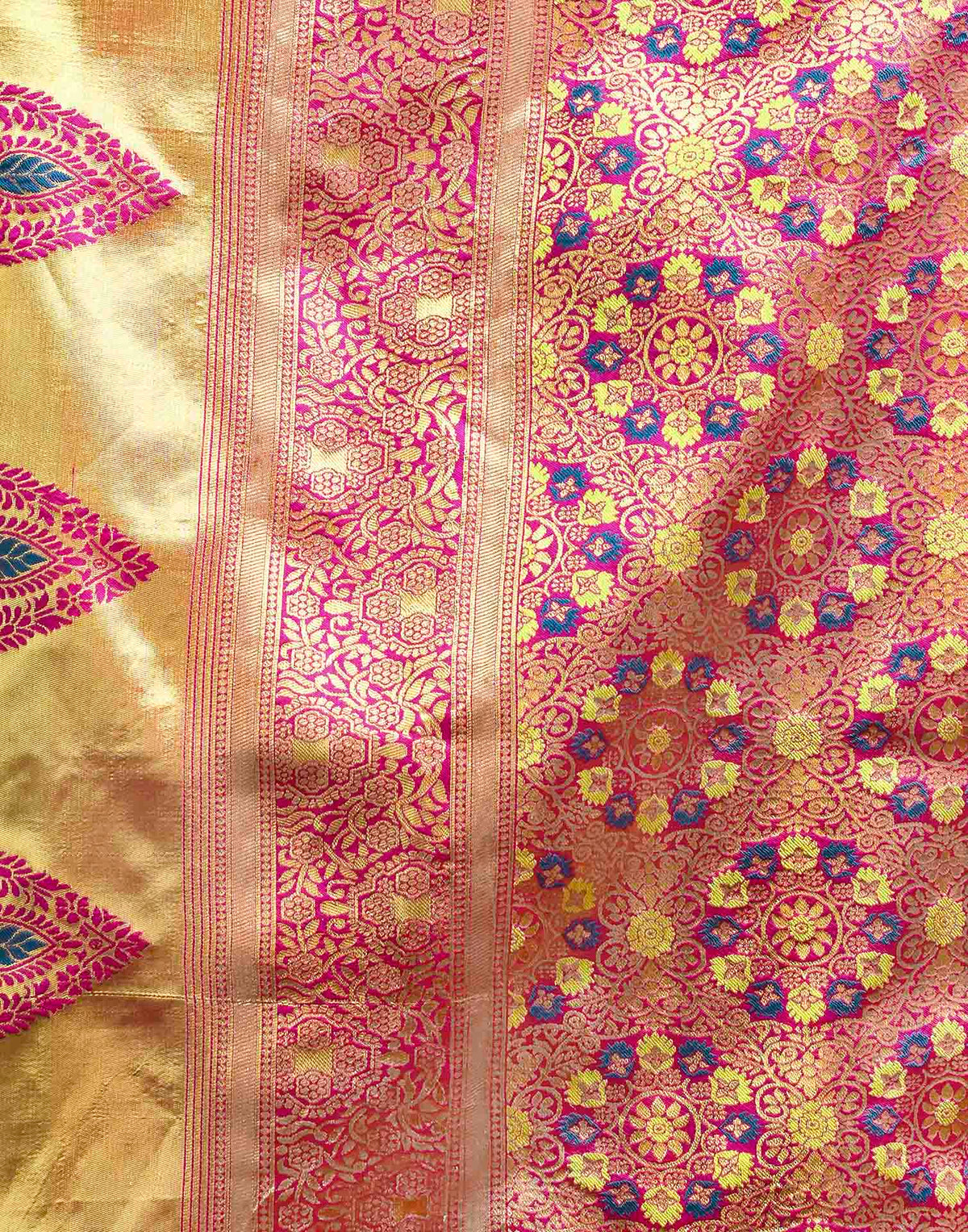 Peacock Blue Silk Woven Banarasi Saree