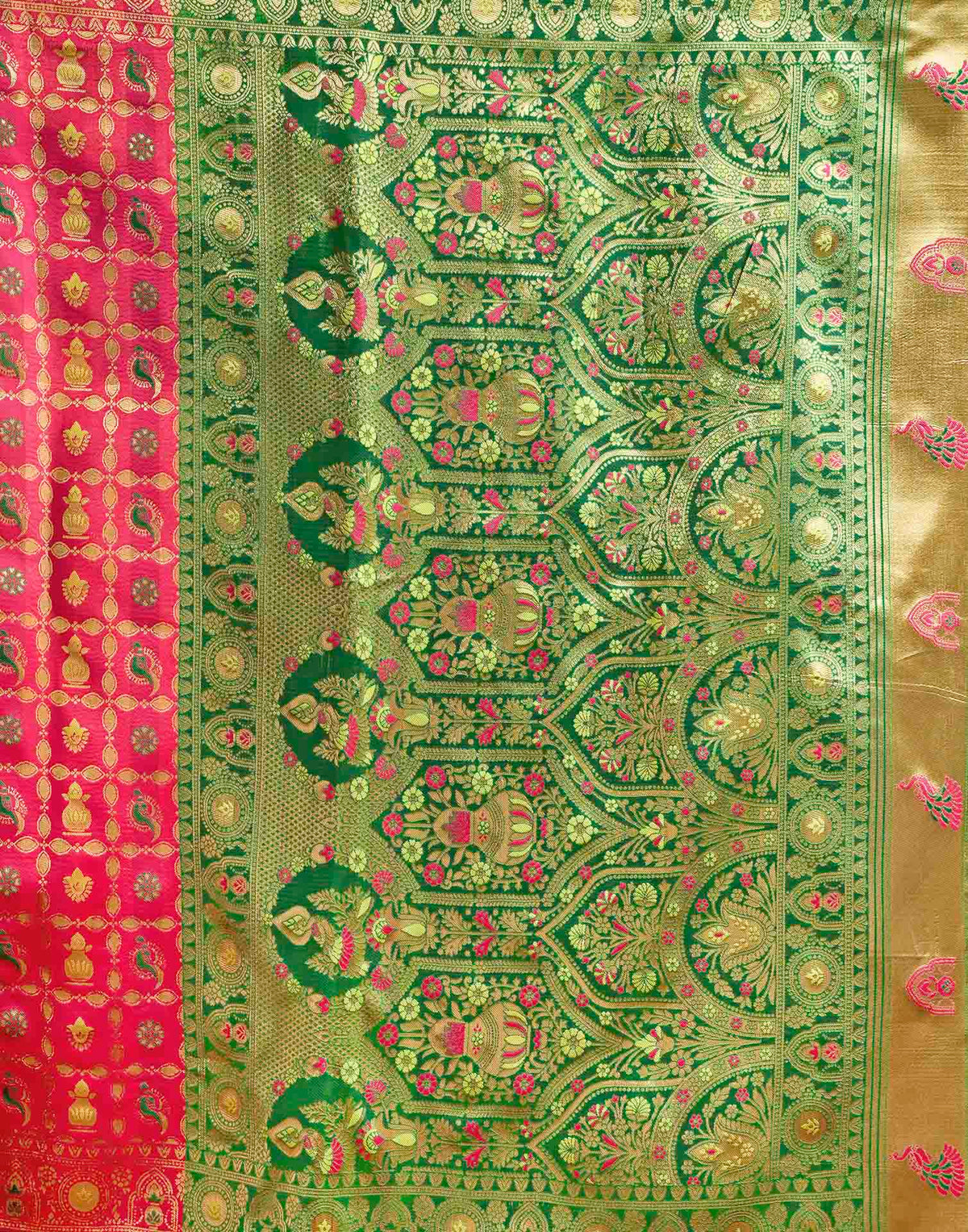 Dark Pink Silk Woven Patola Saree