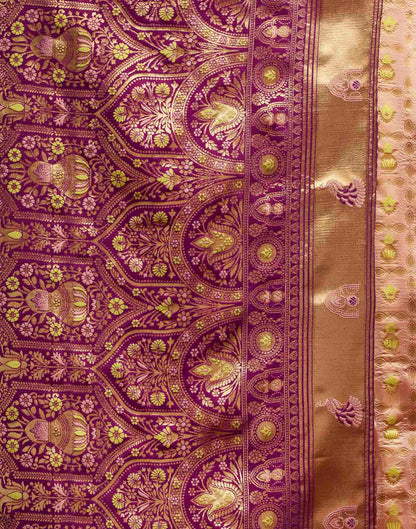 Peach Silk Woven Patola Saree