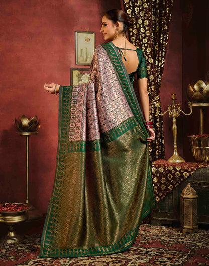 Light Pink Silk Woven Banarasi Saree