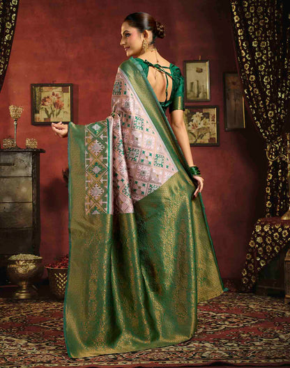 Light Pink Silk Woven Banarasi Saree