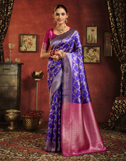 Royal Purple Silk Woven Banarasi Saree