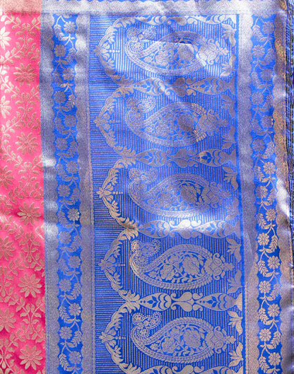 Magenta Silk Woven Banarasi Saree