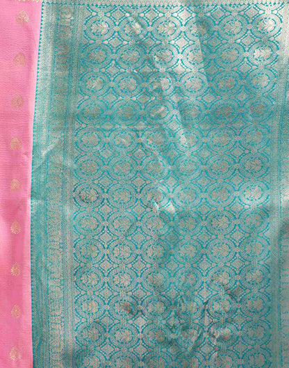 Baby Pink Silk Woven Banarasi Saree