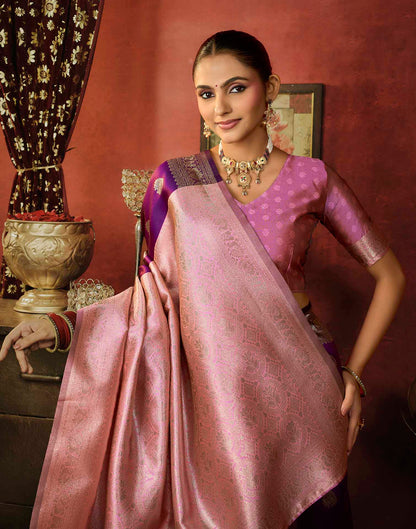 Royal Purple Silk Woven Banarasi Saree