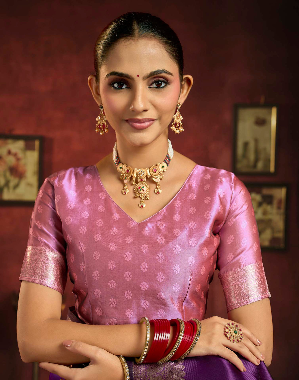 Royal Purple Silk Woven Banarasi Saree