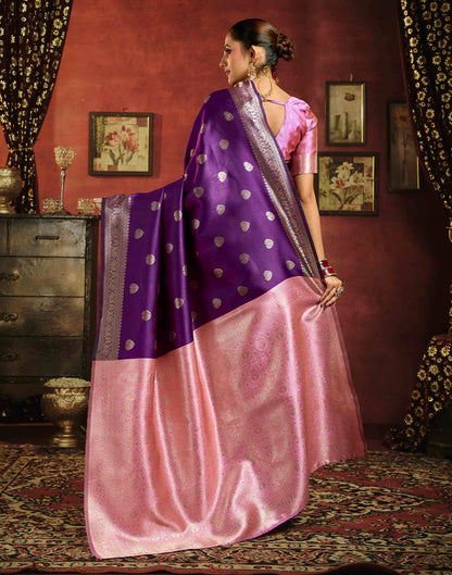 Royal Purple Silk Woven Banarasi Saree