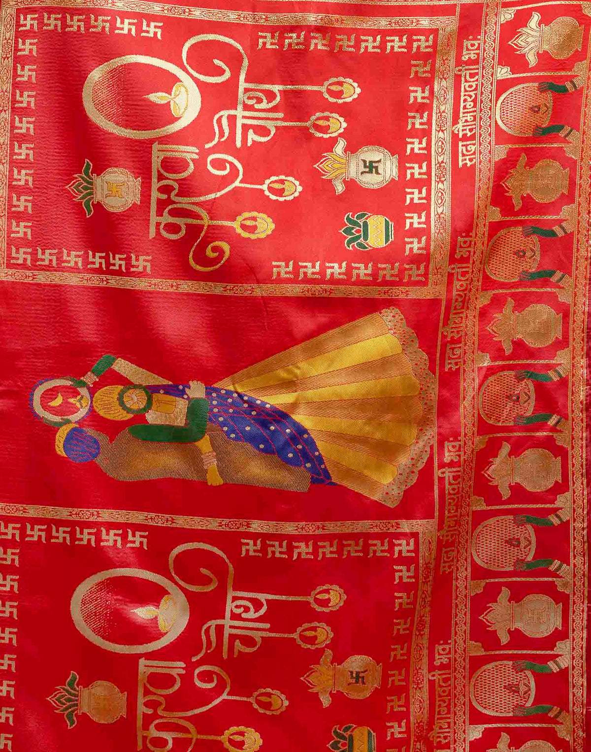 Dark Red Silk Woven Banarasi Saree
