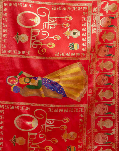 Dark Red Silk Woven Banarasi Saree