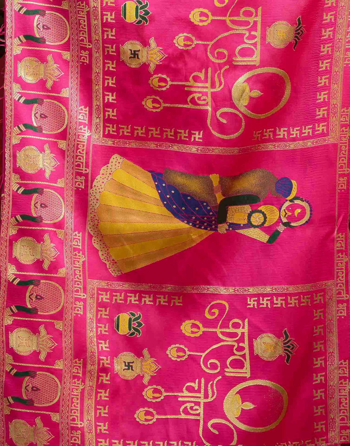 Magenta Silk Woven Banarasi Saree