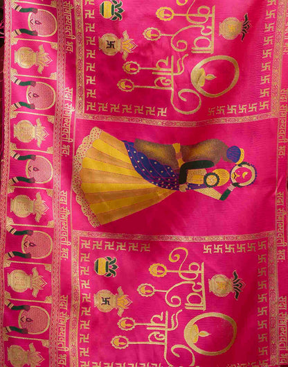 Magenta Silk Woven Banarasi Saree