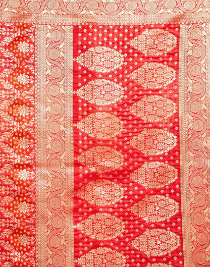 Rani Red Silk Woven Banarasi Saree