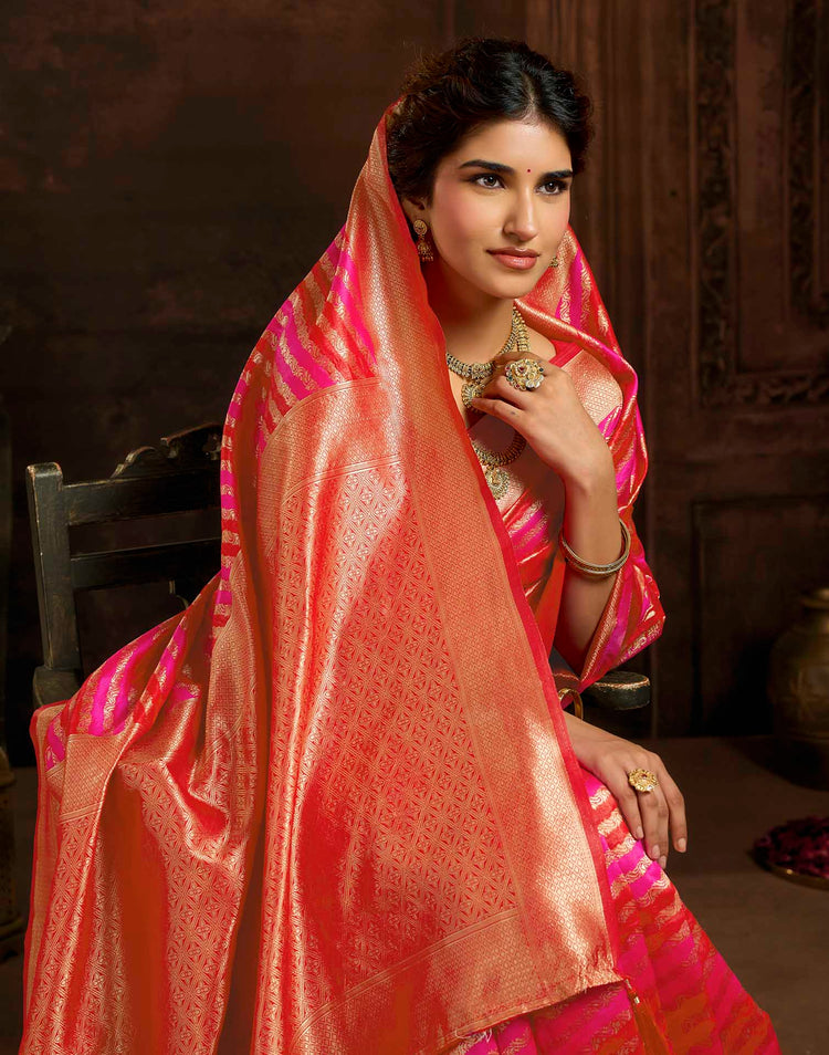 Red Silk Woven Banarasi Saree