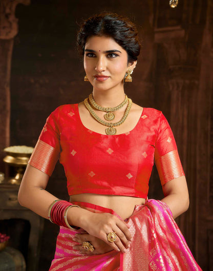 Red Silk Woven Banarasi Saree