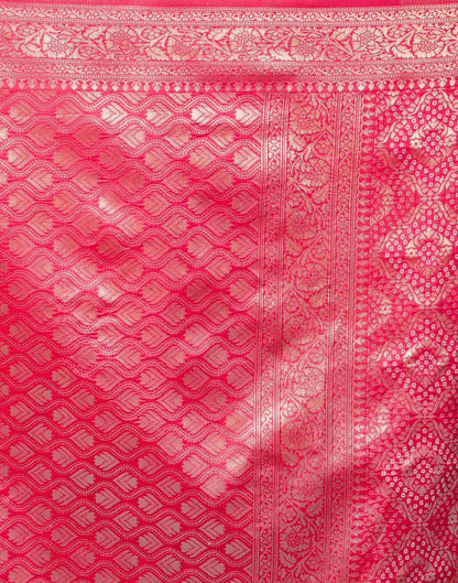 Magenta Silk Woven Bandhani Saree