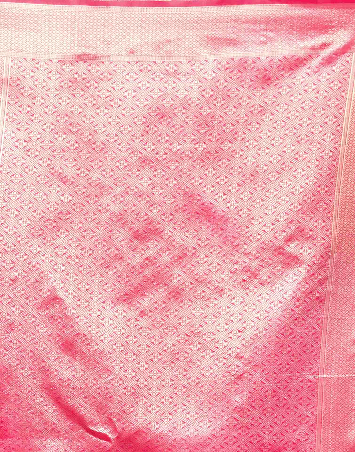 Hot Pink Silk Woven Banarasi Saree