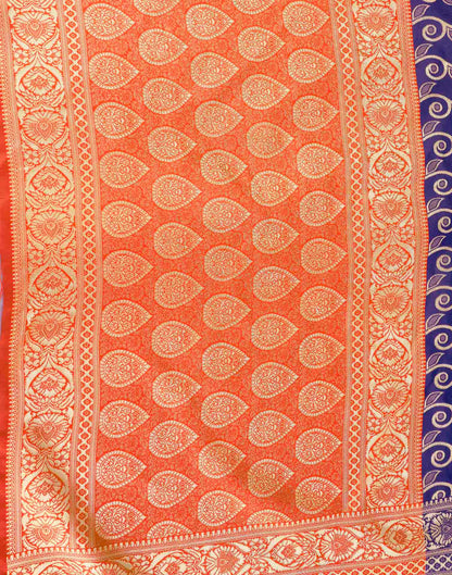 Royal Blue Silk Woven Banarasi Saree