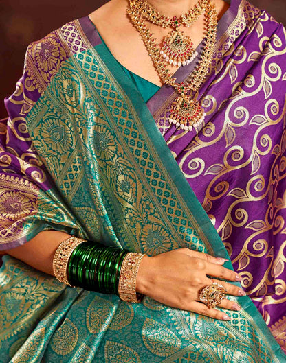 Purple Silk Woven Banarasi Saree